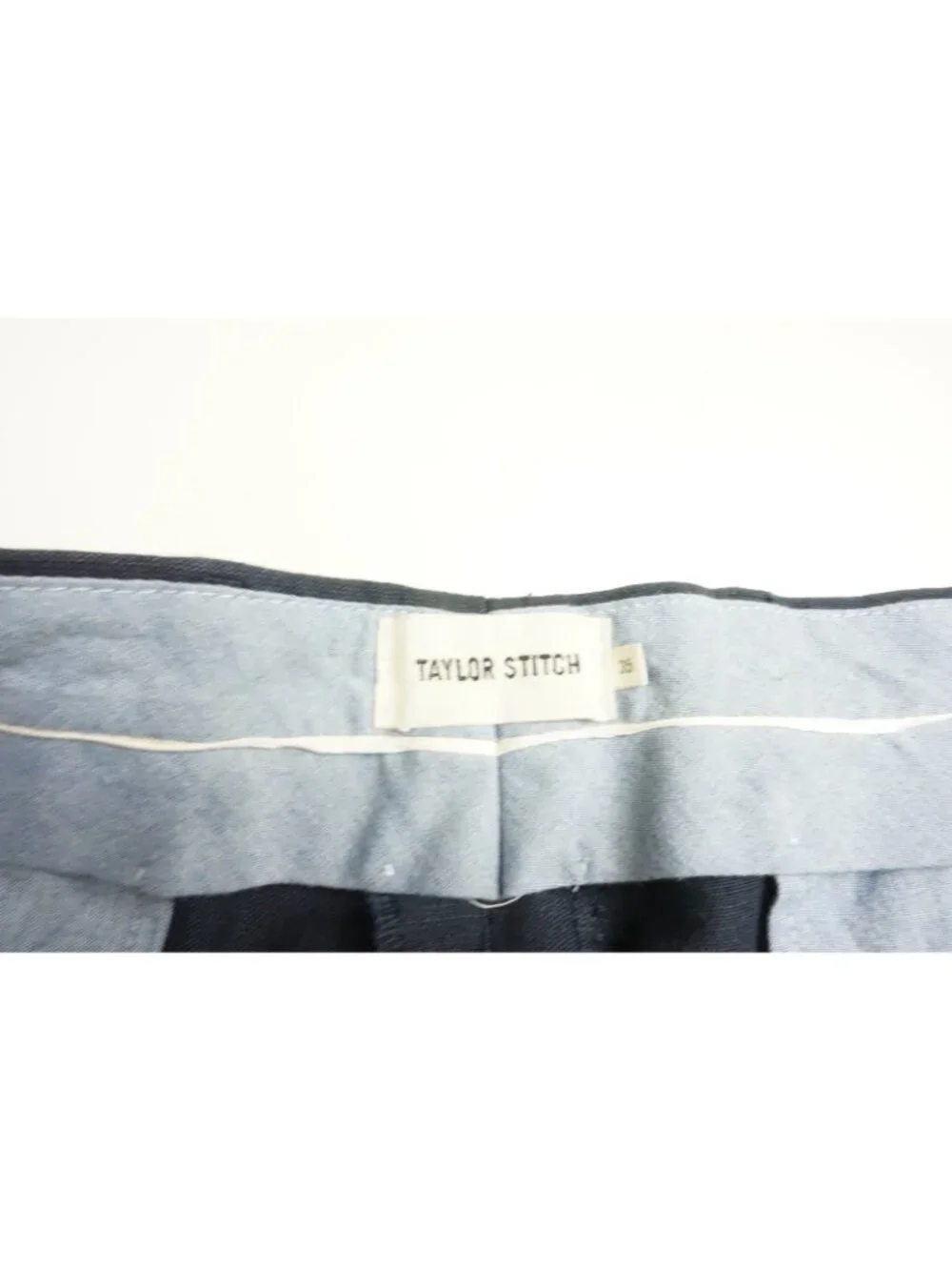 Taylor Stitch Wool Linen Blend Blue Woven Mens Pants Sz 35